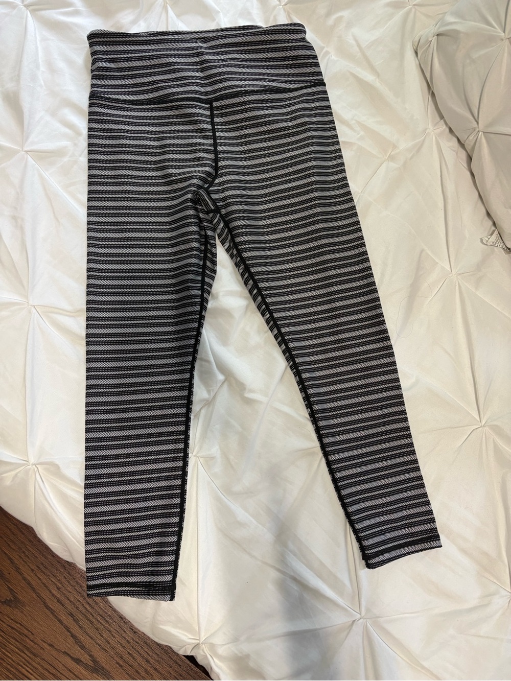 Women’s Black and Gray Striped Leggings